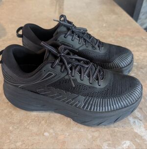 Hoka One One Bondi 7 Black Athletic Running Shoes Women's Size 10D Wide No Box